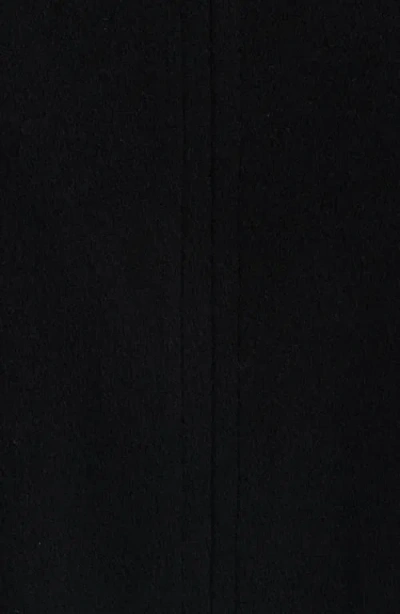 Fleurette Margaux Mid-length Wool Coat With Leather Trim In Black