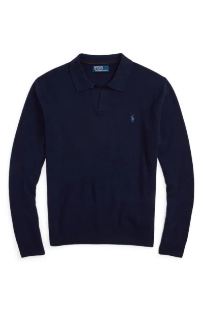Polo Ralph Lauren Regular Fit Wool Johnny Collar Sweater In Blue