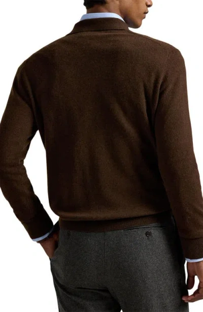 Polo Ralph Lauren Wool Johnny Collar Sweater In Brown