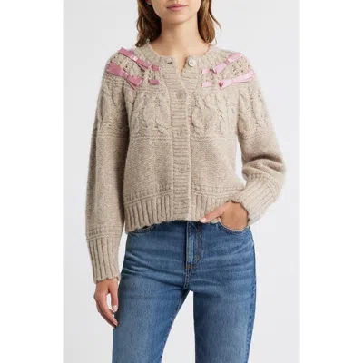 Loveshackfancy Clementian Alpaca-blend Ribbon Cardigan In Neutral