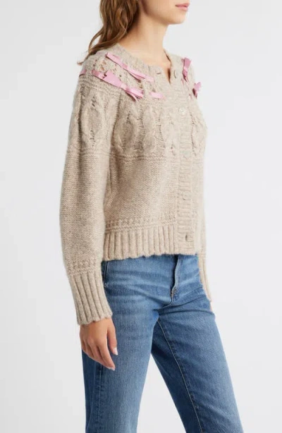 Loveshackfancy Clementian Alpaca-blend Ribbon Cardigan In Neutral