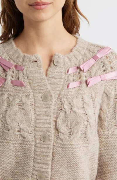 Loveshackfancy Clementian Alpaca-blend Ribbon Cardigan In Neutral