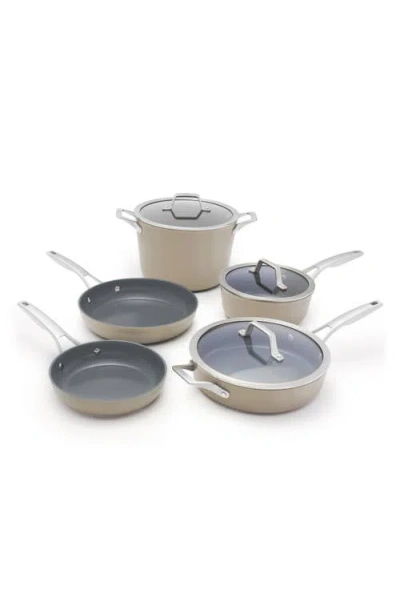 Calphalon Premier Ceramic Nonstick 8-piece Cookware Set In Brown