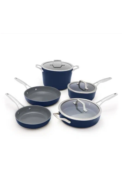 Calphalon Premier Ceramic Nonstick 8-piece Cookware Set In Blue