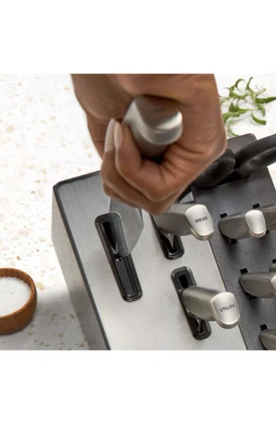 Calphalon Premier By  15-piece Knife Set With Sharpin Edgetech, Stainless Steel Handles In Gray