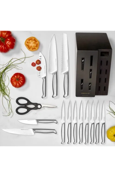 Calphalon Premier By  15-piece Knife Set With Sharpin Edgetech, Stainless Steel Handles In Gray