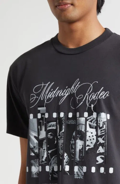 Midnight Rodeo Psychological Thriller Graphic T-shirt In Black