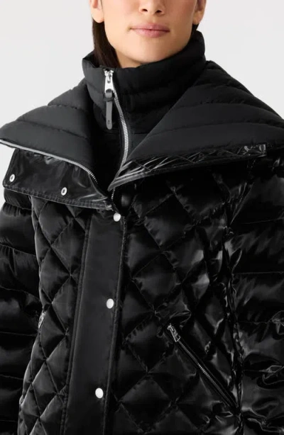 Mackage Yvette Waterproof Quilted Down Jacket With Removable Bib Insert In Black