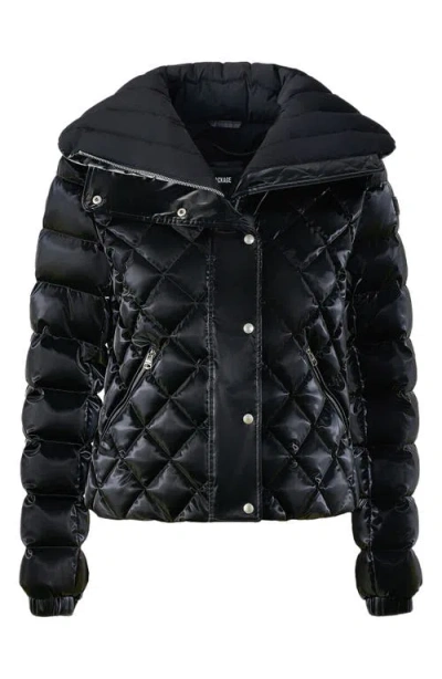 Mackage Yvette Waterproof Quilted Down Jacket With Removable Bib Insert In Black