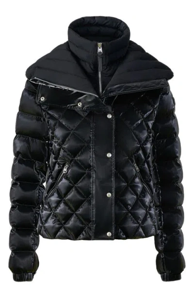 Mackage Yvette Waterproof Quilted Down Jacket With Removable Bib Insert In Black