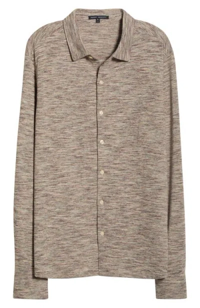 Robert Barakett Cielo Knit Button-up Shirt In Brown