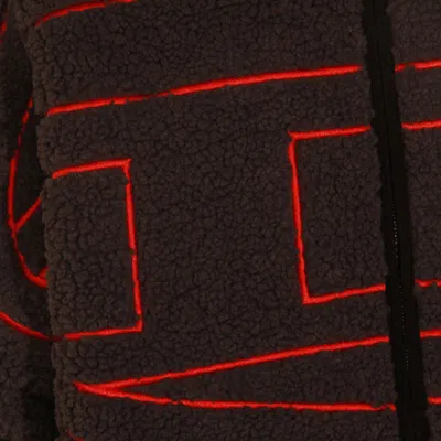 Diesel S-zat Teddy Fleece Hooded Sweatshirt In Gray