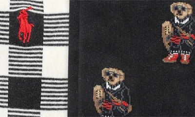 Polo Ralph Lauren Assorted 2-pack Holiday Bear Crew Socks In Black