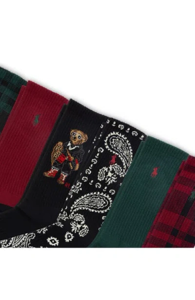 Polo Ralph Lauren Assorted 2-pack Holiday Bears Crew Socks In Brown