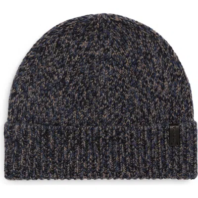 Vince Brushed Marled Cashmere Cuffed Hat In Black