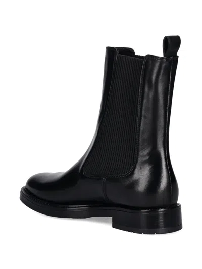Karl Lagerfeld Ribbed Panel Boots In Black