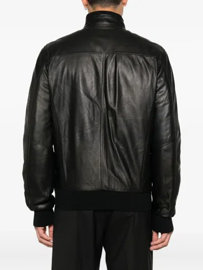 Barba Napoli Zip-fastening Leather Jacket In Black
