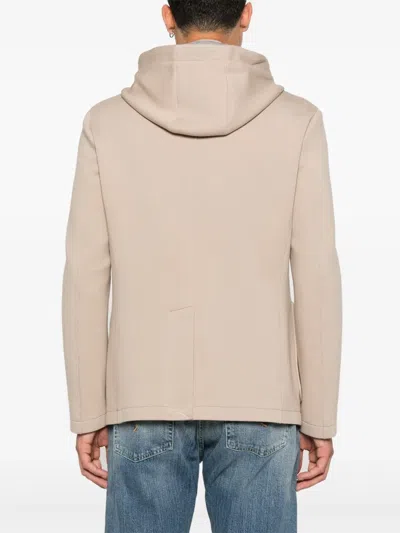 Manuel Ritz Hooded Single-breasted Blazer In Neutral