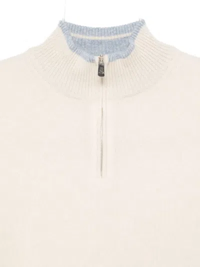 Fedeli Half-zip Sweatshirt In Neutral
