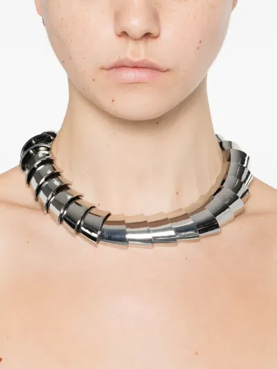 Liviana Conti Logo-engraved Necklace In Silver