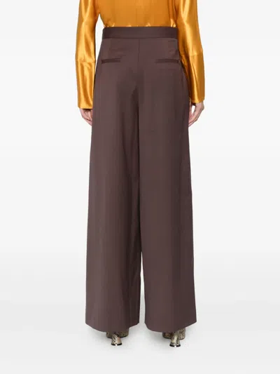 Isabelle Blanche Pleat-detail Trousers In Brown