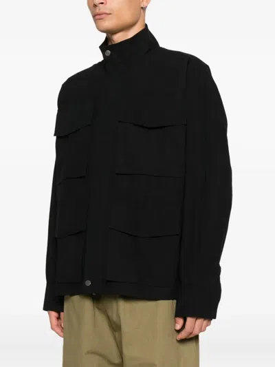 Studio Nicholson Elasticated-waist Multi-pocket Jacket In Black