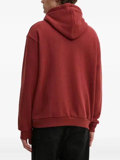 Les Deux Flower-embroidered Hoodie In Red