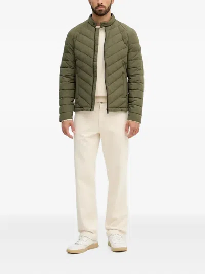 Guess Usa Chevron-padded Jacket In Green