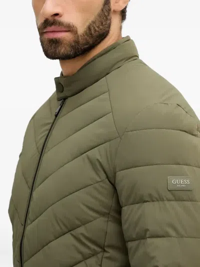Guess Usa Chevron-padded Jacket In Green