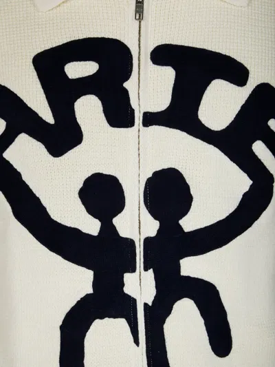 Arte Antwerp Logo Cardigan In Neutral