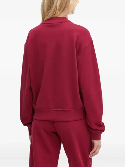 Hugo Boss Logo-embroidered Sweatshirt In Brown