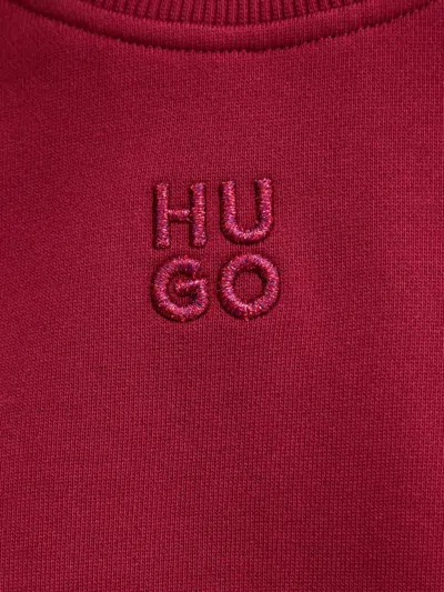 Hugo Boss Logo-embroidered Sweatshirt In Brown