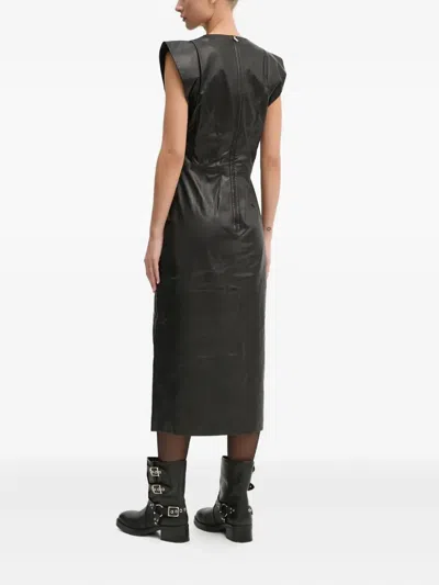 Iro Penelope Front-slit Midi Dress In Black