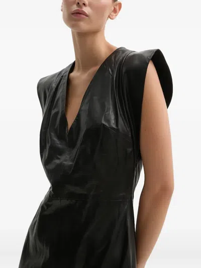 Iro Penelope Front-slit Midi Dress In Black