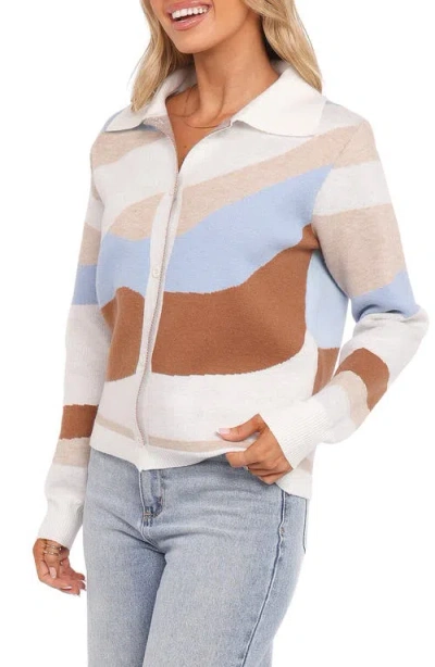 Petal And Pup Petal & Pup Tulula Colorblock Jacquard Cardigan In Multi