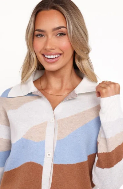 Petal And Pup Petal & Pup Tulula Colorblock Jacquard Cardigan In Multi