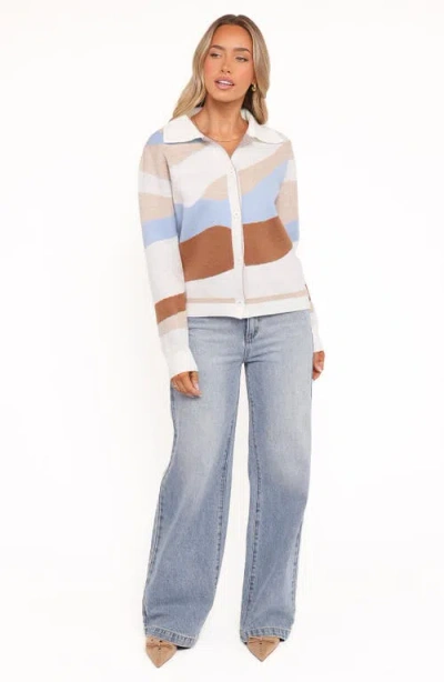 Petal And Pup Petal & Pup Tulula Colorblock Jacquard Cardigan In Multi