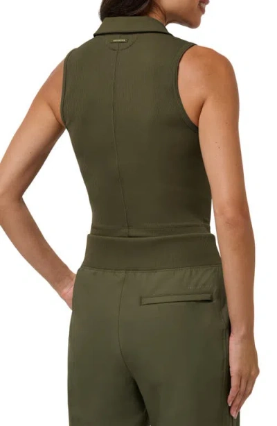 Travismathew Midline Zip Polo Tank In Green