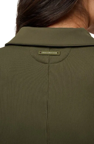 Travismathew Midline Zip Polo Tank In Green