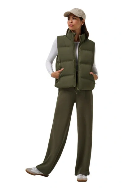 Travismathew Moontide Quilted Vest In Green