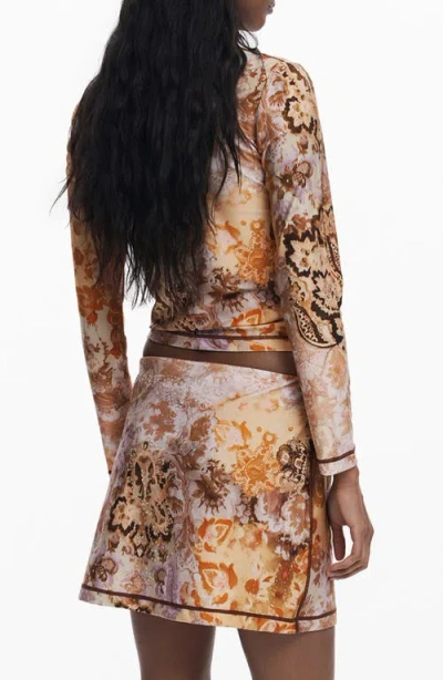 Desigual Printed Long Sleeve T-shirt In Multi