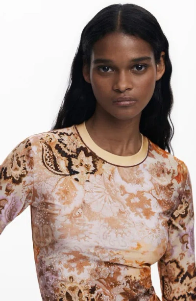 Desigual Printed Long Sleeve T-shirt In Multi