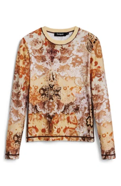 Desigual Printed Long Sleeve T-shirt In Multi