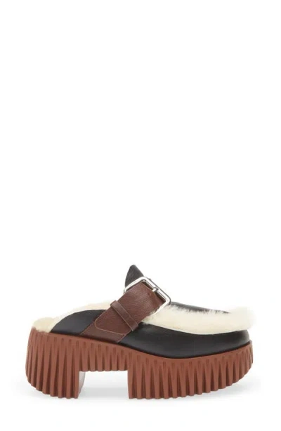 4ccccees Plia Amber Genuine Shearling Platform Clog In Black