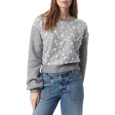 Do By Dee Ocleppo Sequin Overlay Crewneck Sweater In Gray