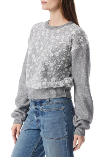 Do By Dee Ocleppo Sequin Overlay Crewneck Sweater In Gray
