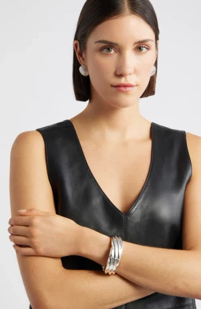 Nordstrom Twisted Cuff Stretch Bracelet In Metallic