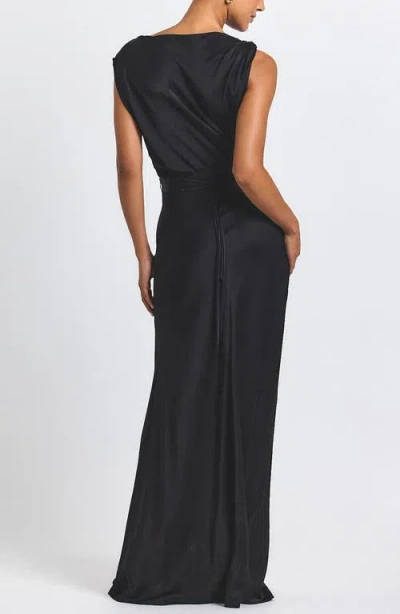 Derek Lam 10 Crosby Maritza Sleeveless Boat-neck Maxi Dress In Black