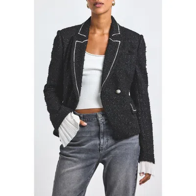 Derek Lam 10 Crosby Estelise Galaxy Tweed Blazer In Black