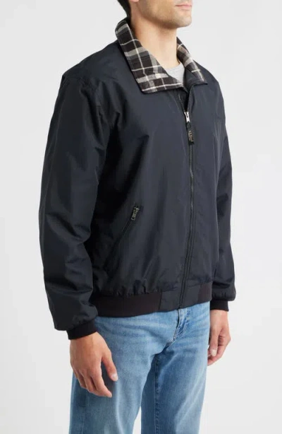 L.l.bean Flannel Lined Water Resistant Warm-up Jacket In Black